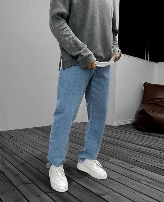 BillionaireZ Classic Light Blue Straight-Fit Denim Jeans