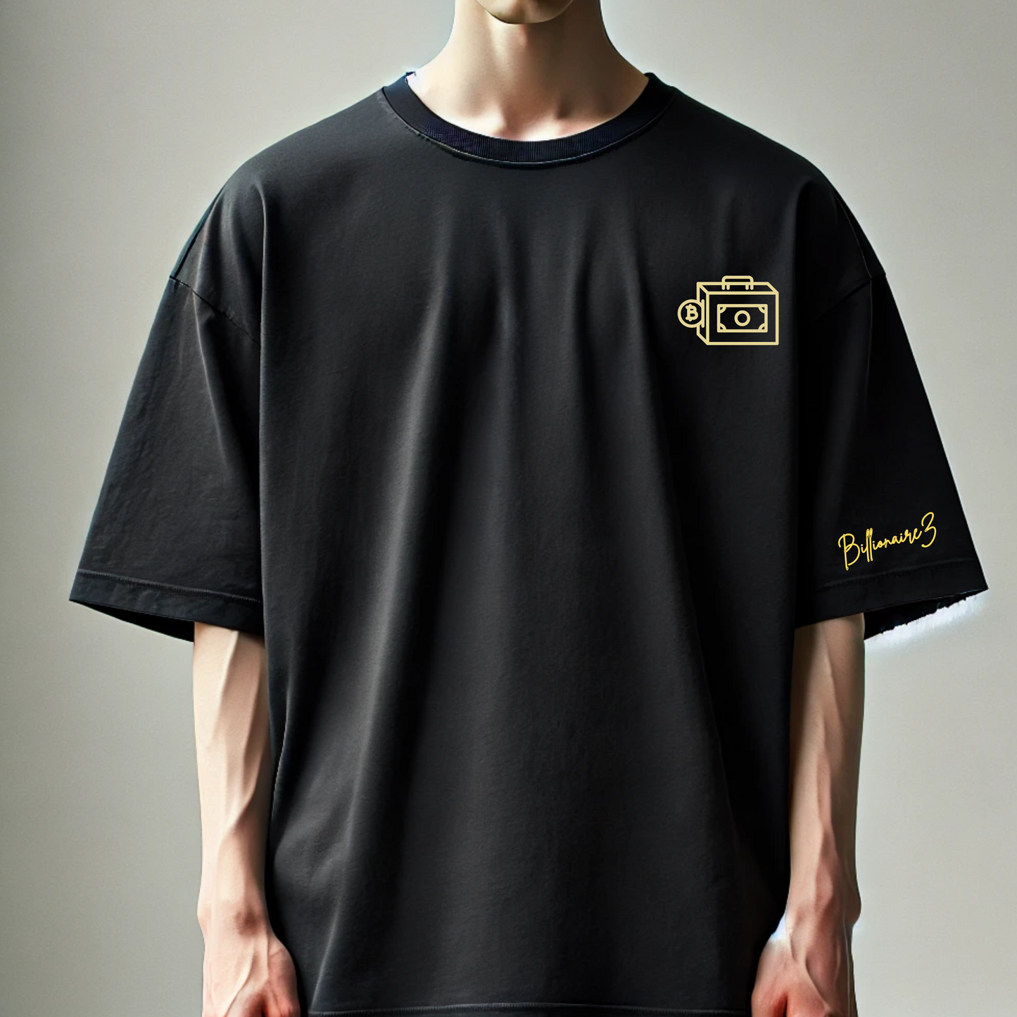 BillionaireZ Vault Edition®️ Gold Crypto Wealth Oversized T-Shirt – Limited Edition