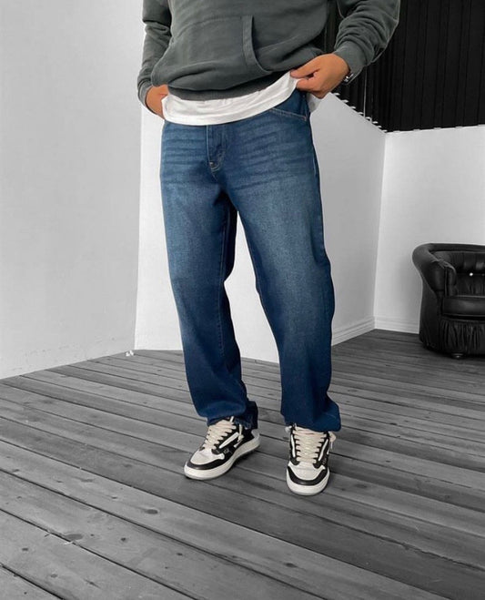 BillionaireZ Dark Blue Straight-Leg Denim Jeans