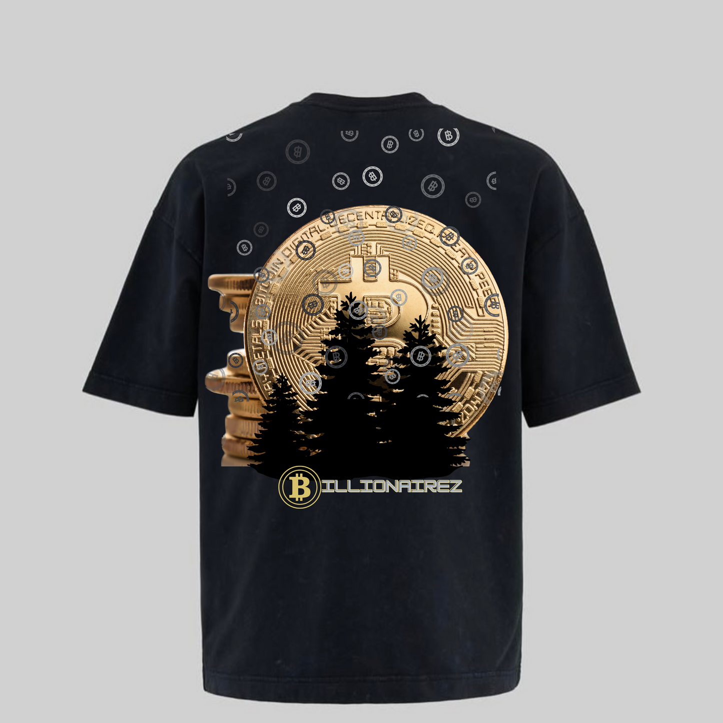 BillionaireZ Vault Edition®️ Gold Crypto Wealth Oversized T-Shirt – Limited Edition
