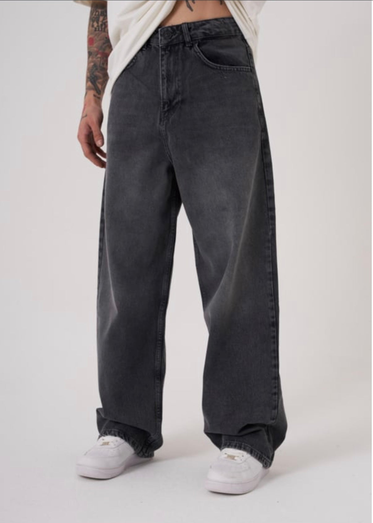 Charcoal Fade Oversized Denim – BillionaireZ Signature Drop