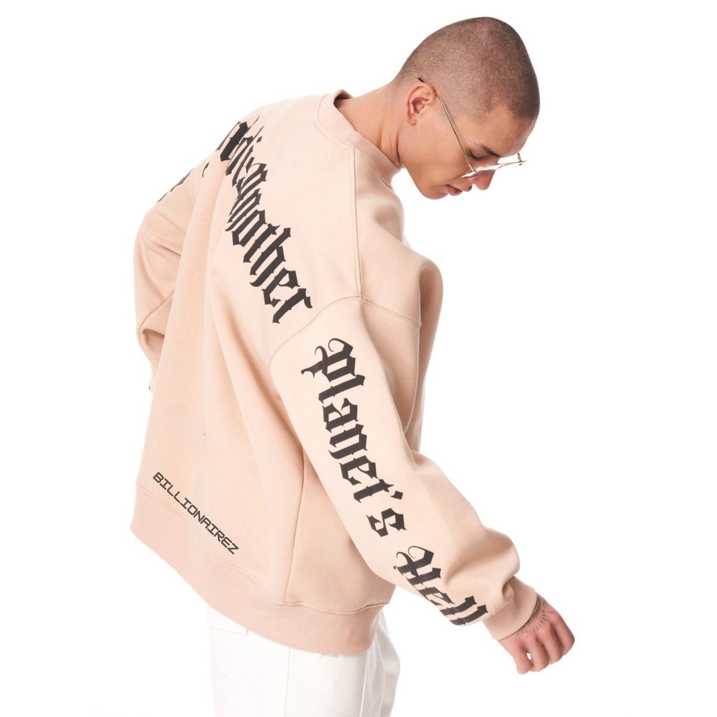 “Maybe This World is Other Planet’s Hell” Sweatshirt- Beige