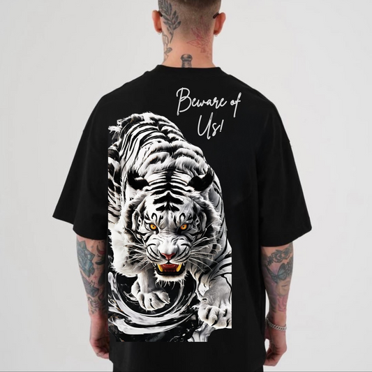 Billionairez White Tiger Energy Oversized Tee