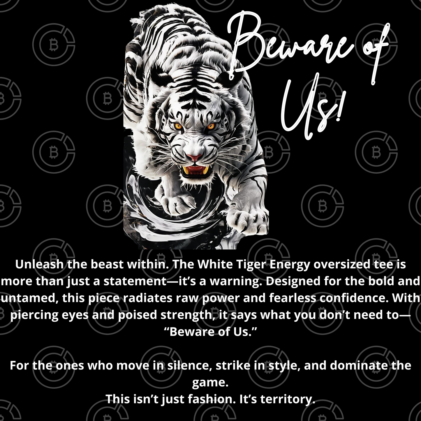 BillionaireZ “White Tiger Energy” Oversized T-Shirt