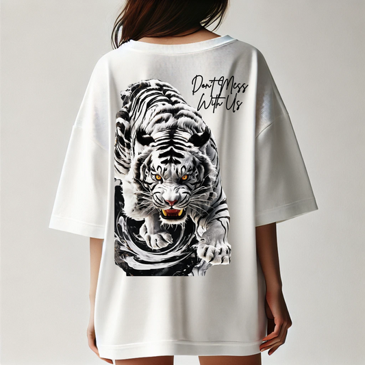 BillionaireZ “White Tiger Energy” Oversized T-Shirt