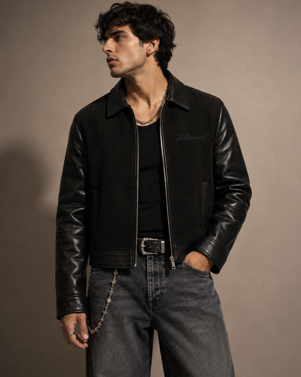 BillionaireZ Blackline Suede Leather Jacket