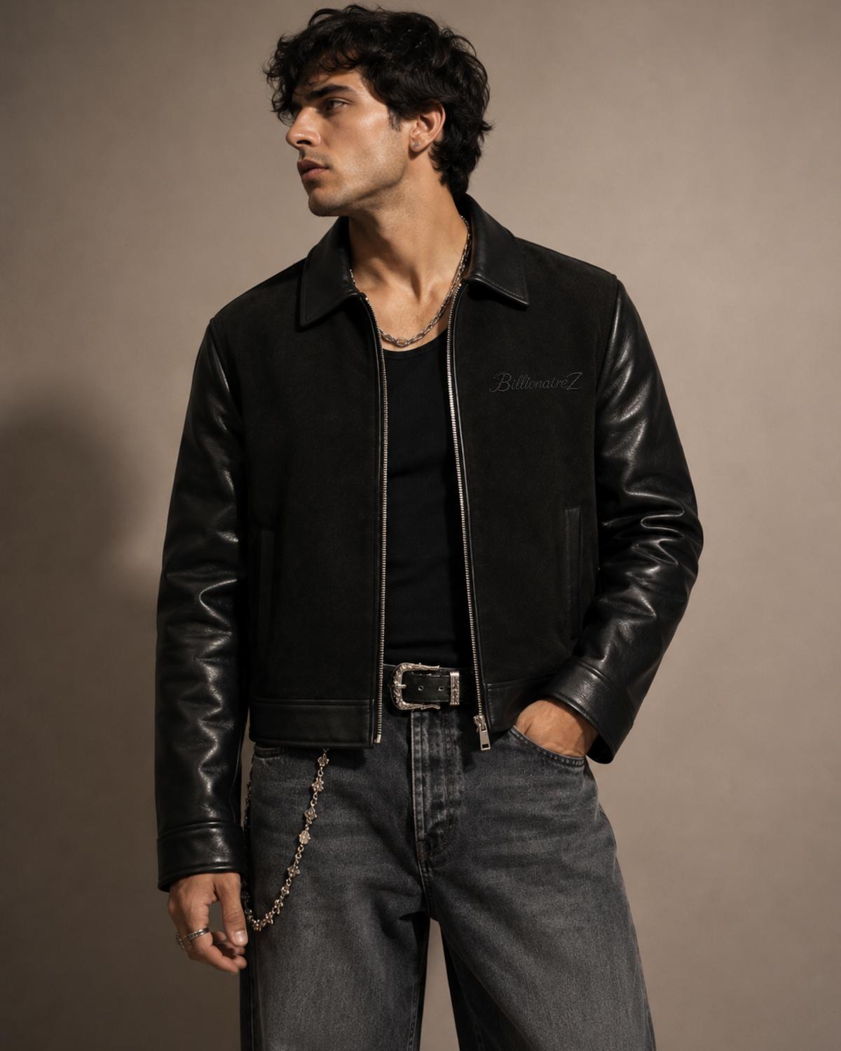 BillionaireZ Blackline Suede Leather Jacket