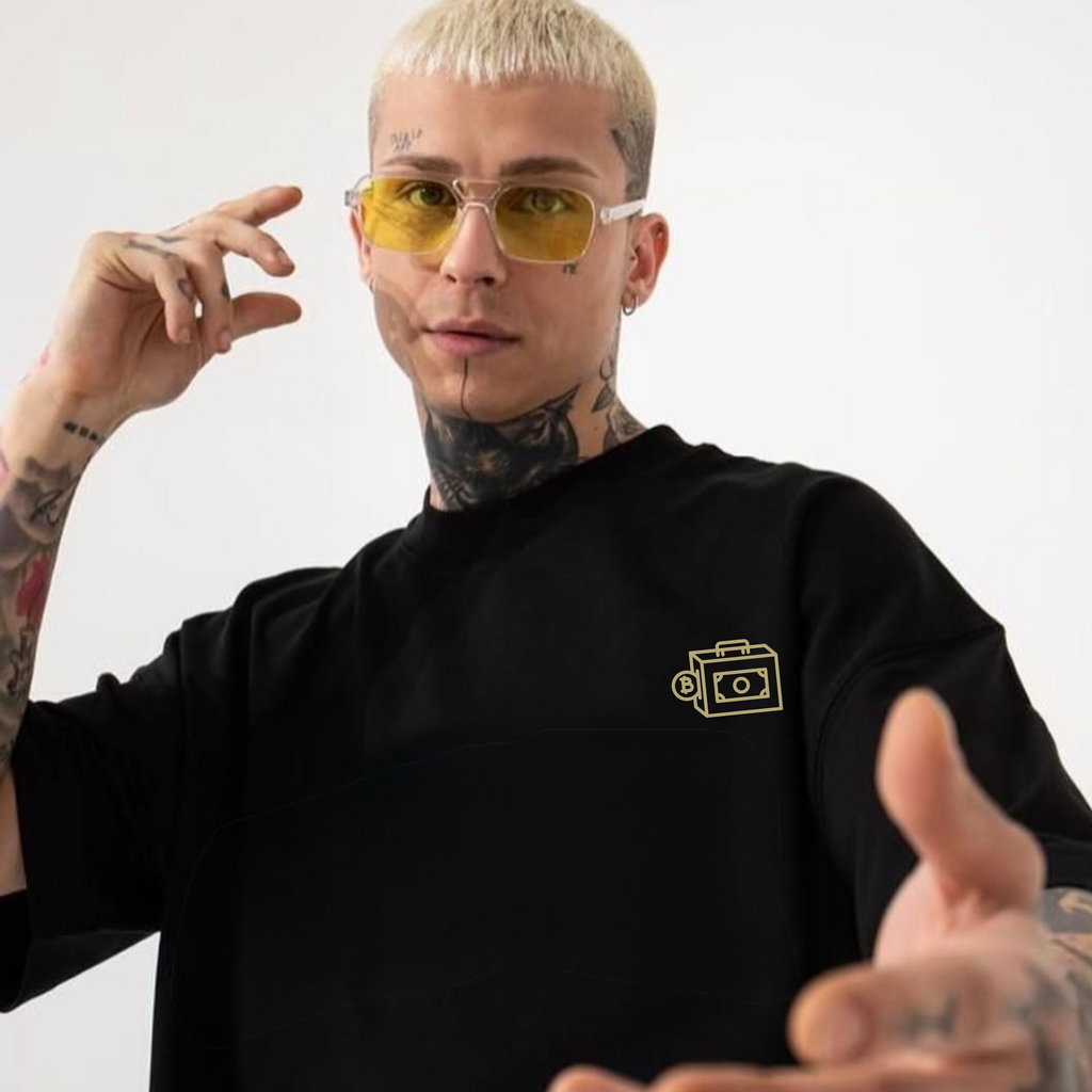 BillionaireZ Vault Edition®️ Gold Crypto Wealth Oversized T-Shirt – Limited Edition