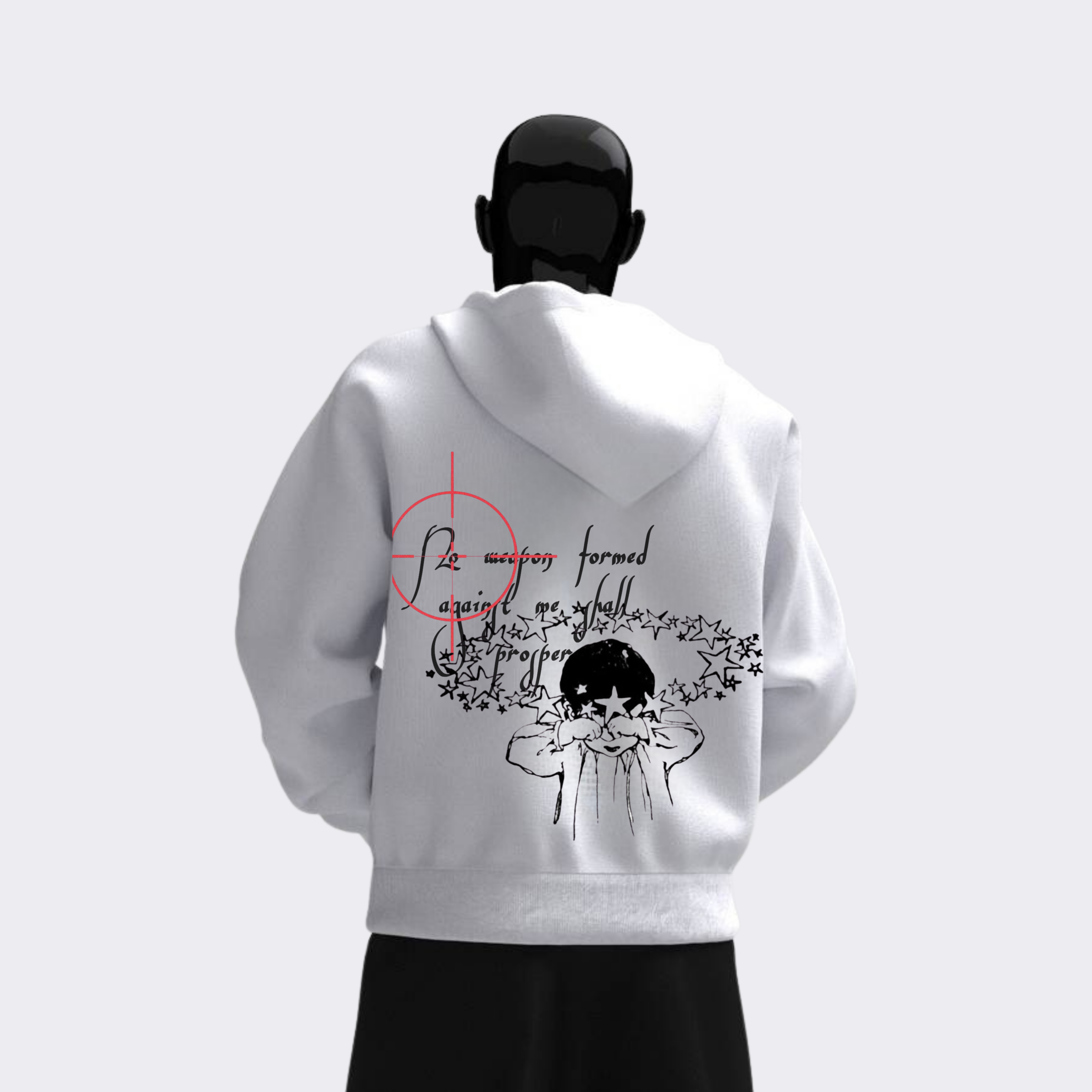 No Weapon Formed Against Me Shall Prosper Hoodie – Cloud Ash