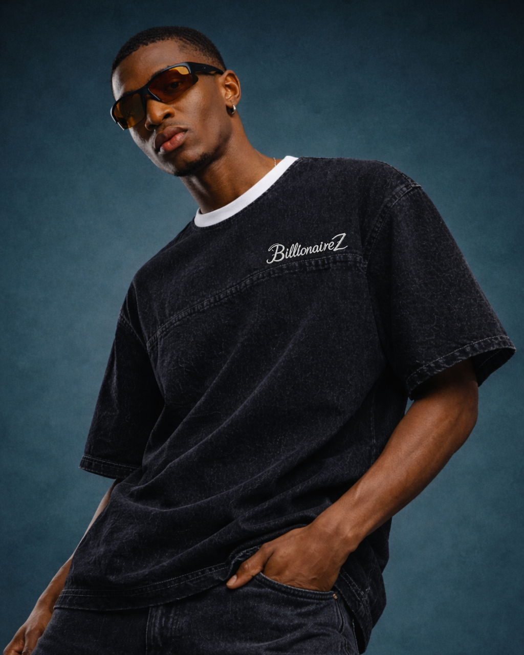 BillionaireZ Black Denim Tee