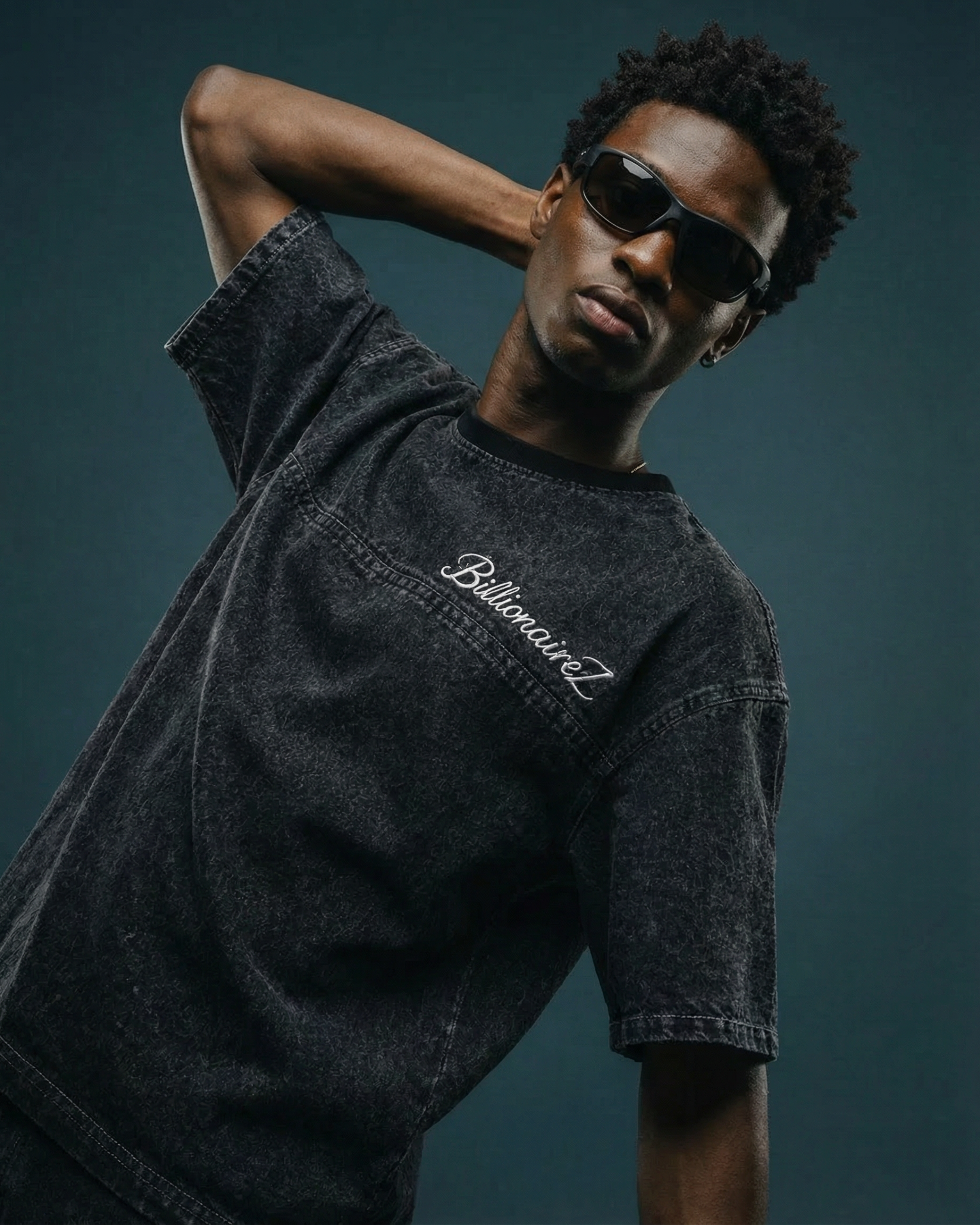 BillionaireZ Ash Grey Denim Tee
