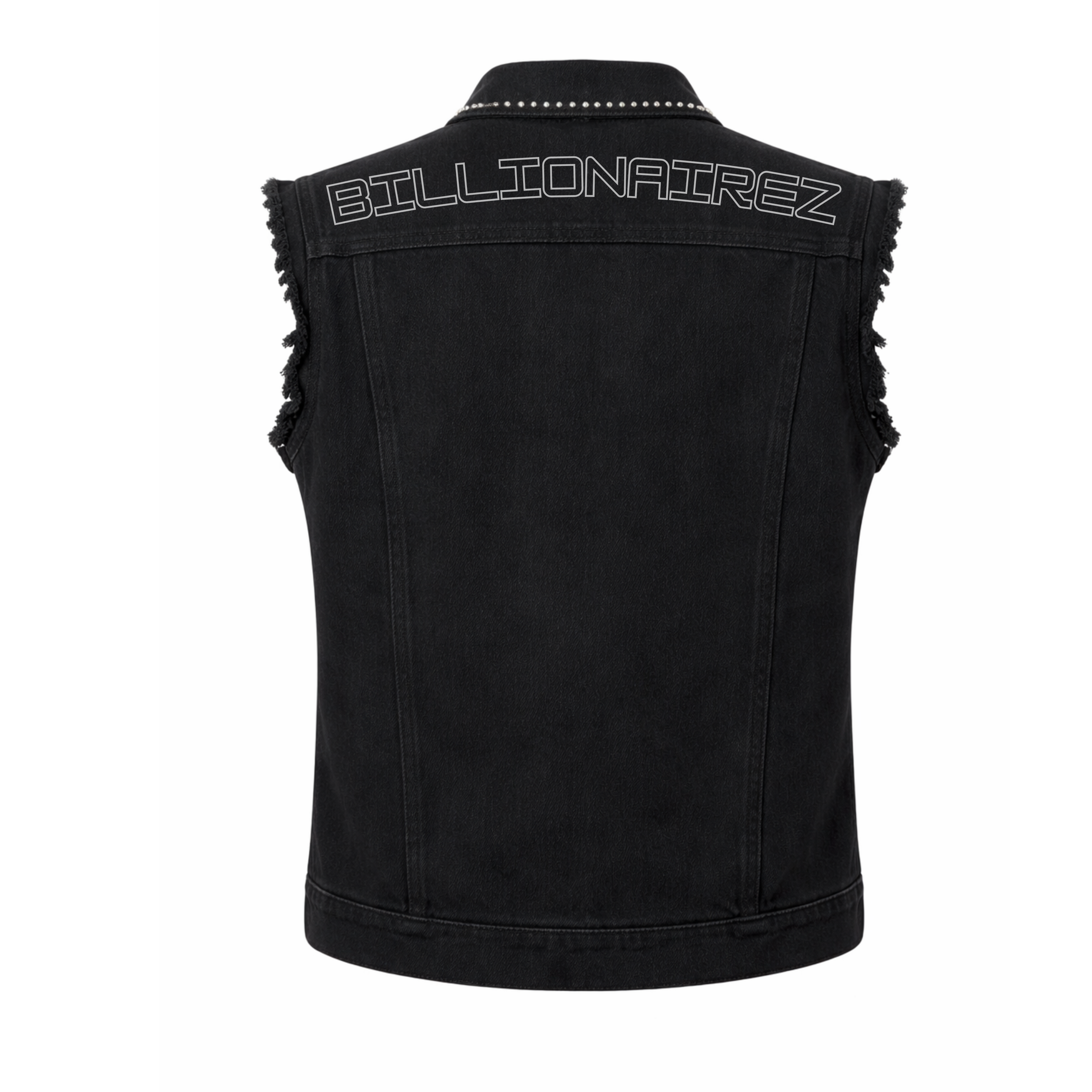 BillionaireZ Shadow Studded Sleeveless Denim Vest