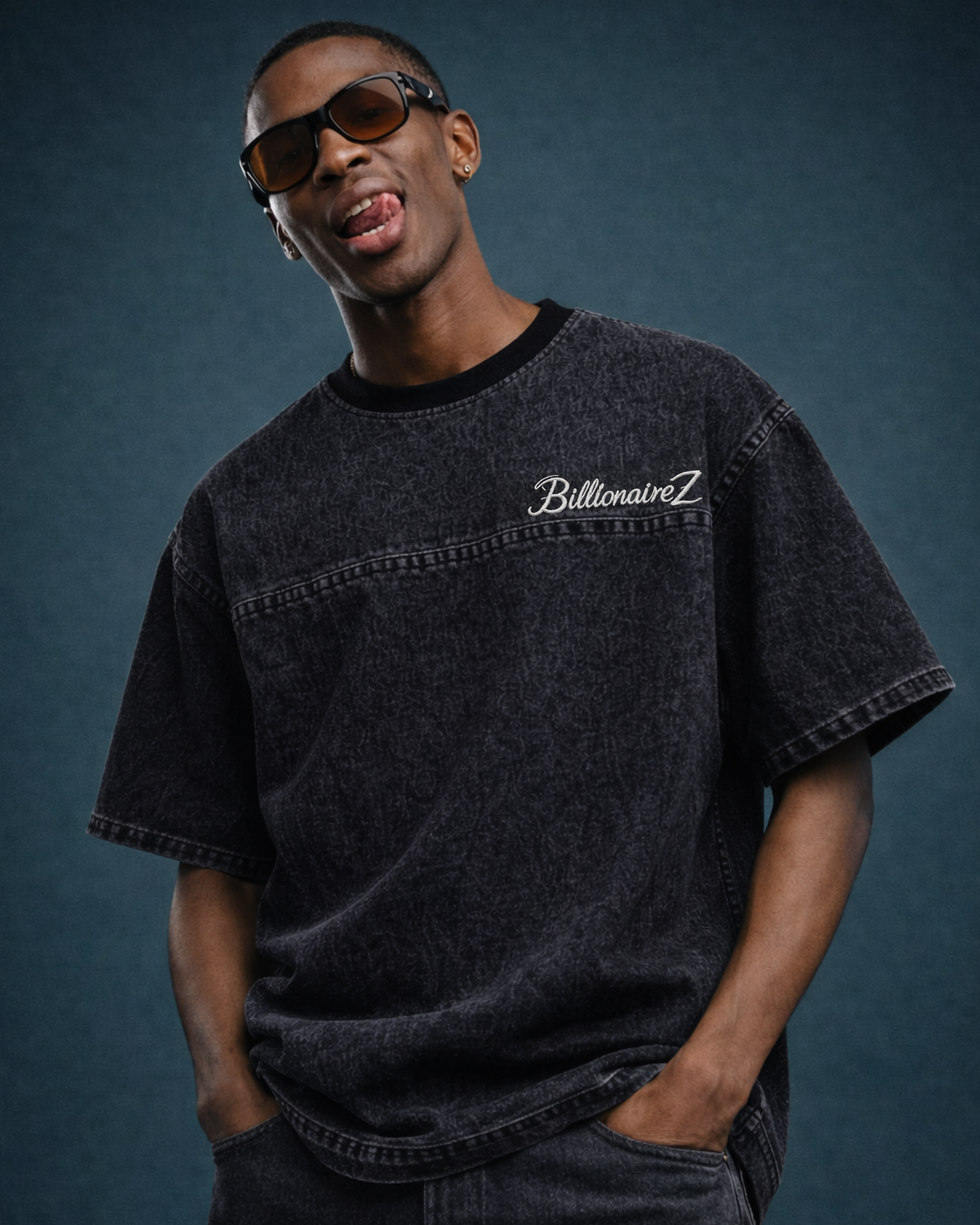 BillionaireZ Ash Grey Denim Tee