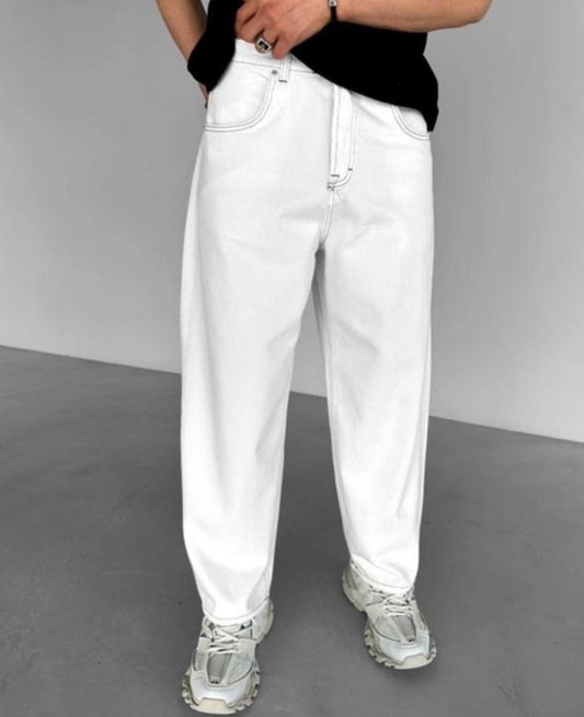 BillionaireZ Crisp White Relaxed-Fit Jeans