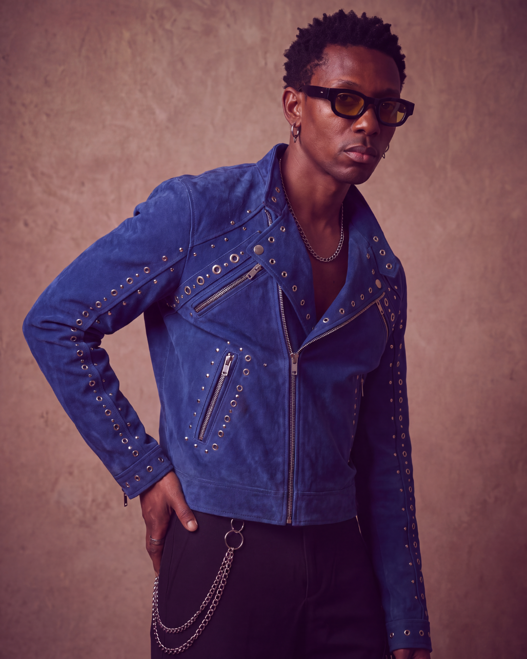BillionaireZ Cobalt Riot Suede Jacket