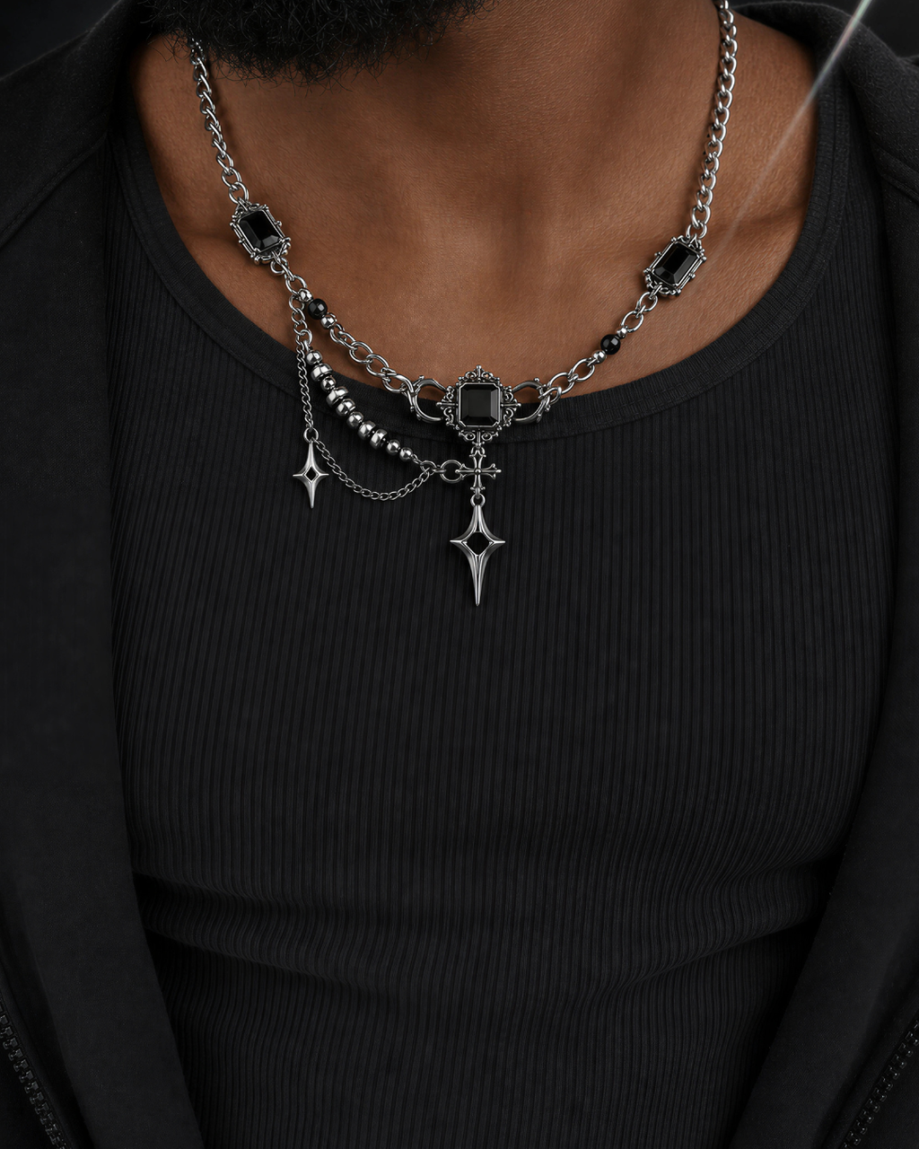 Nocturne Onyx 925 Silver Necklace