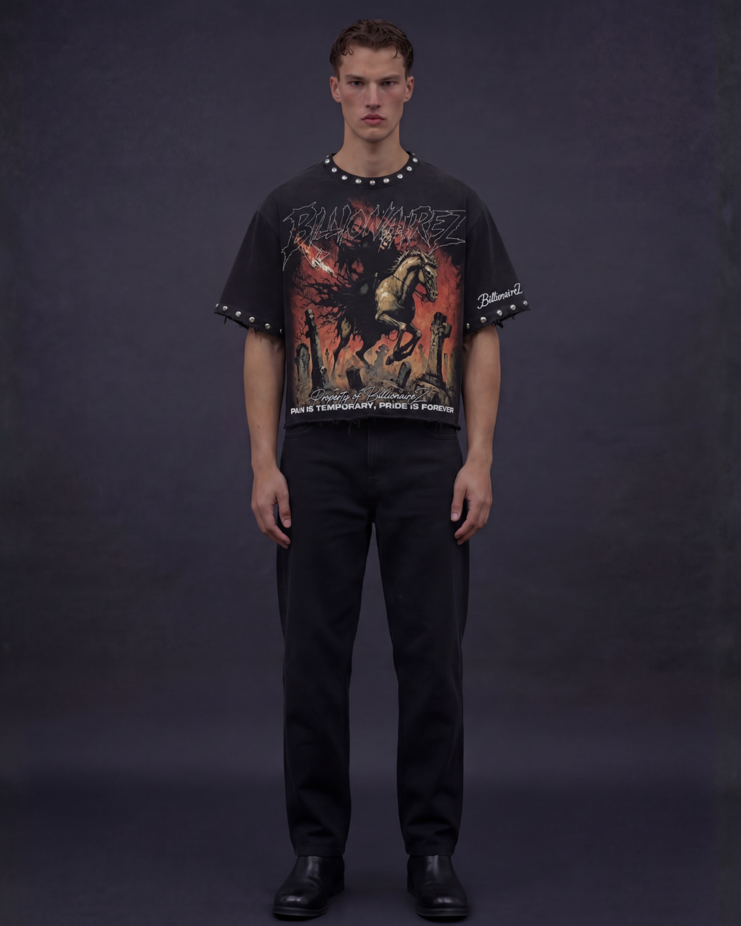 BillionaireZ Grave Dominion Studded Tee