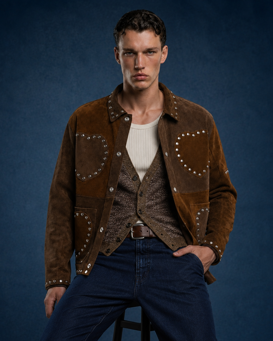 BillionaireZ Cowboy Hearts Suede Jacket