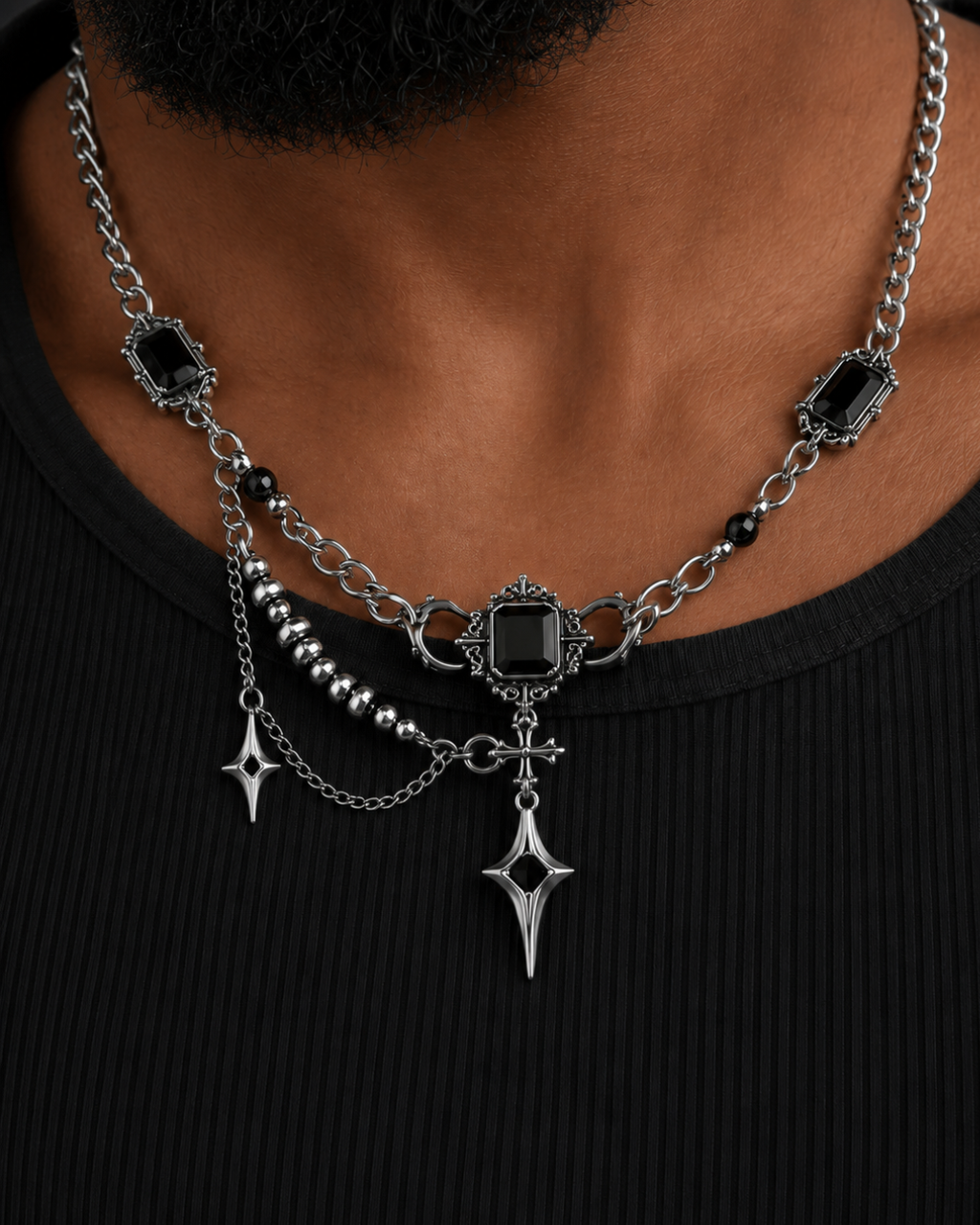 Nocturne Onyx 925 Silver Necklace