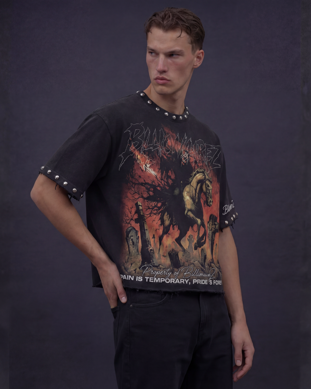 BillionaireZ Grave Dominion Studded Tee