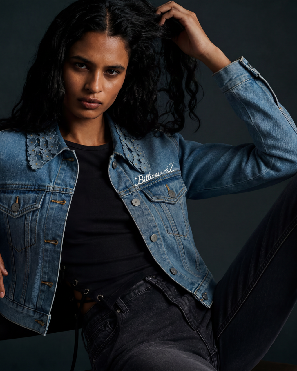 BillionaireZ Fleur Denim Jacket