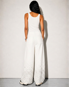 VVS Diamond Studded RR Wide-Leg Pants