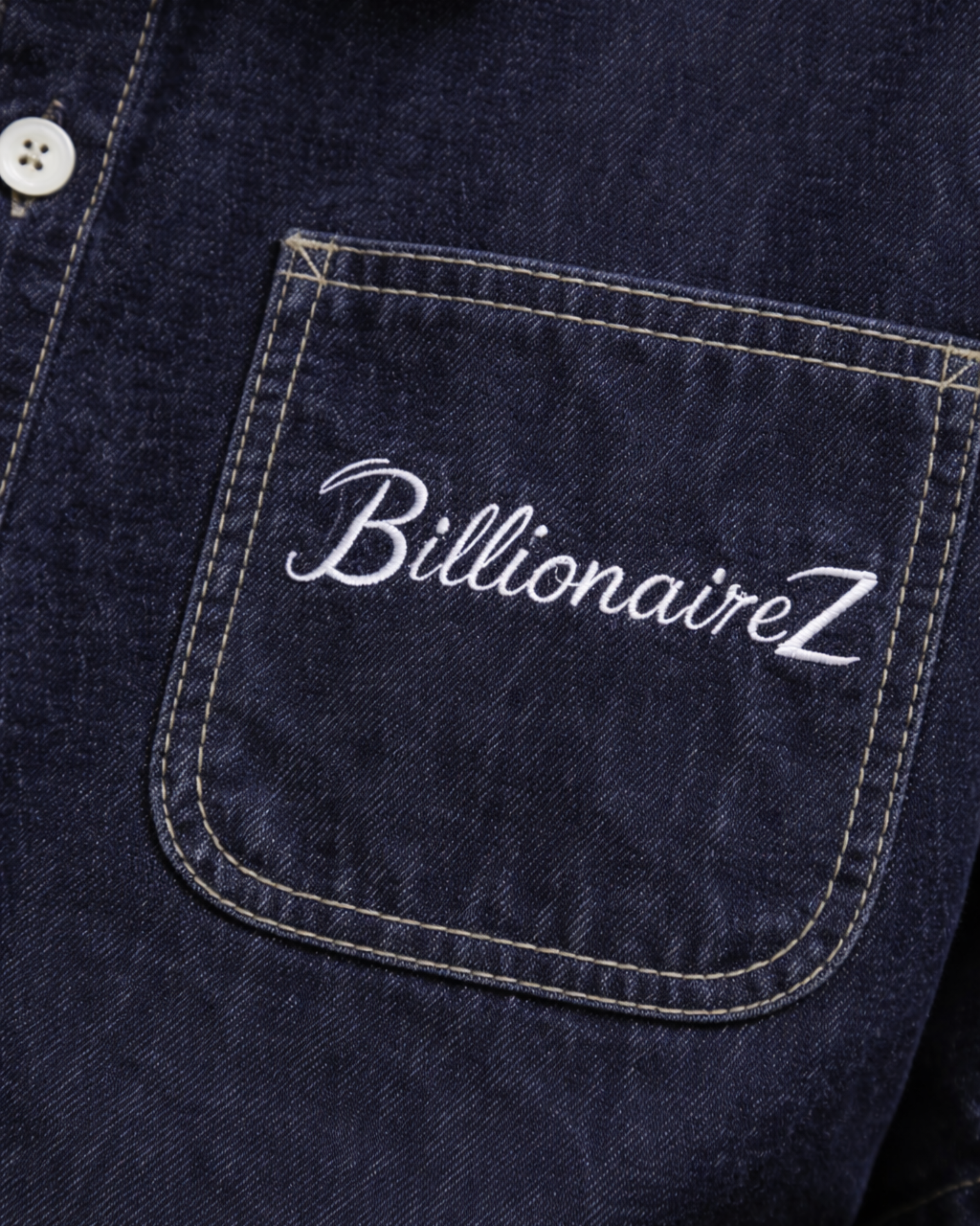 BillionaireZ Indigo Authority Denim Shirt