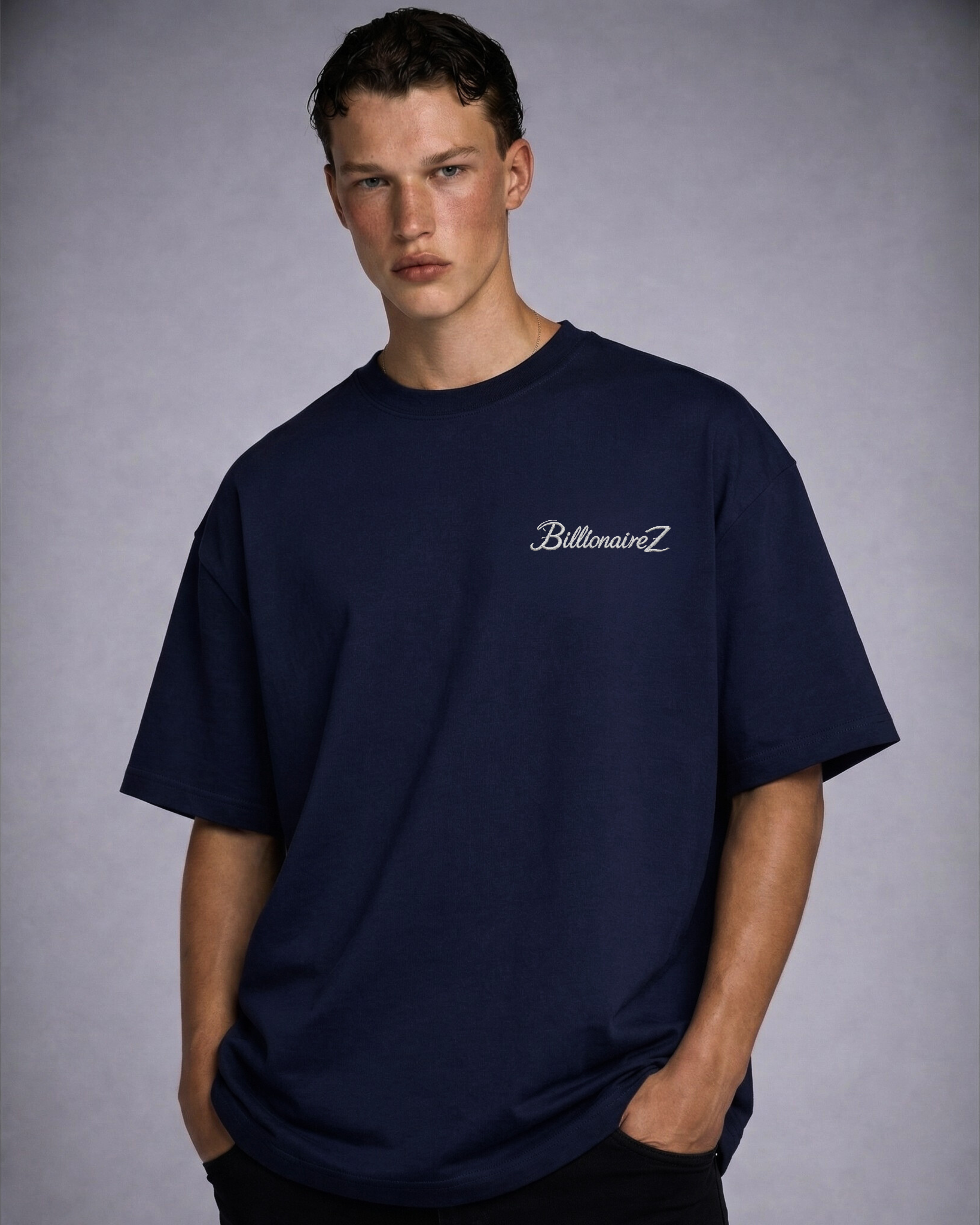 Abyss Navy Oversized Tee Back Emblem