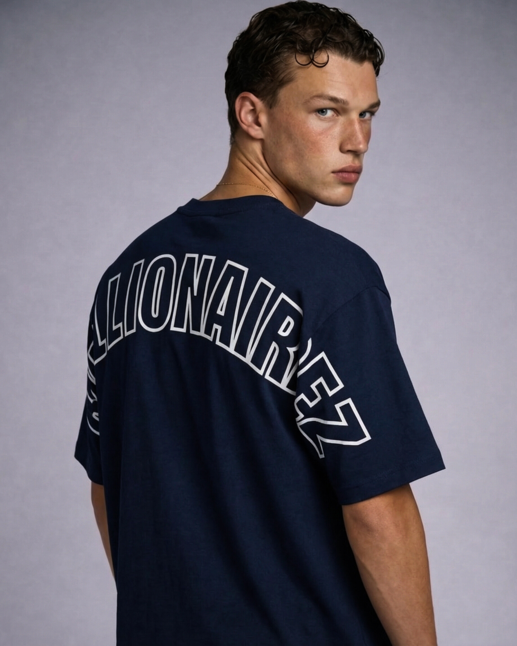 Abyss Navy Oversized Tee Back Emblem