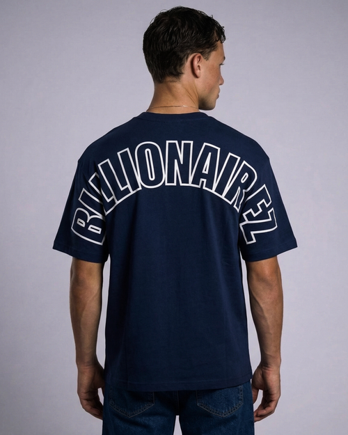 Abyss Navy Oversized Tee Back Emblem