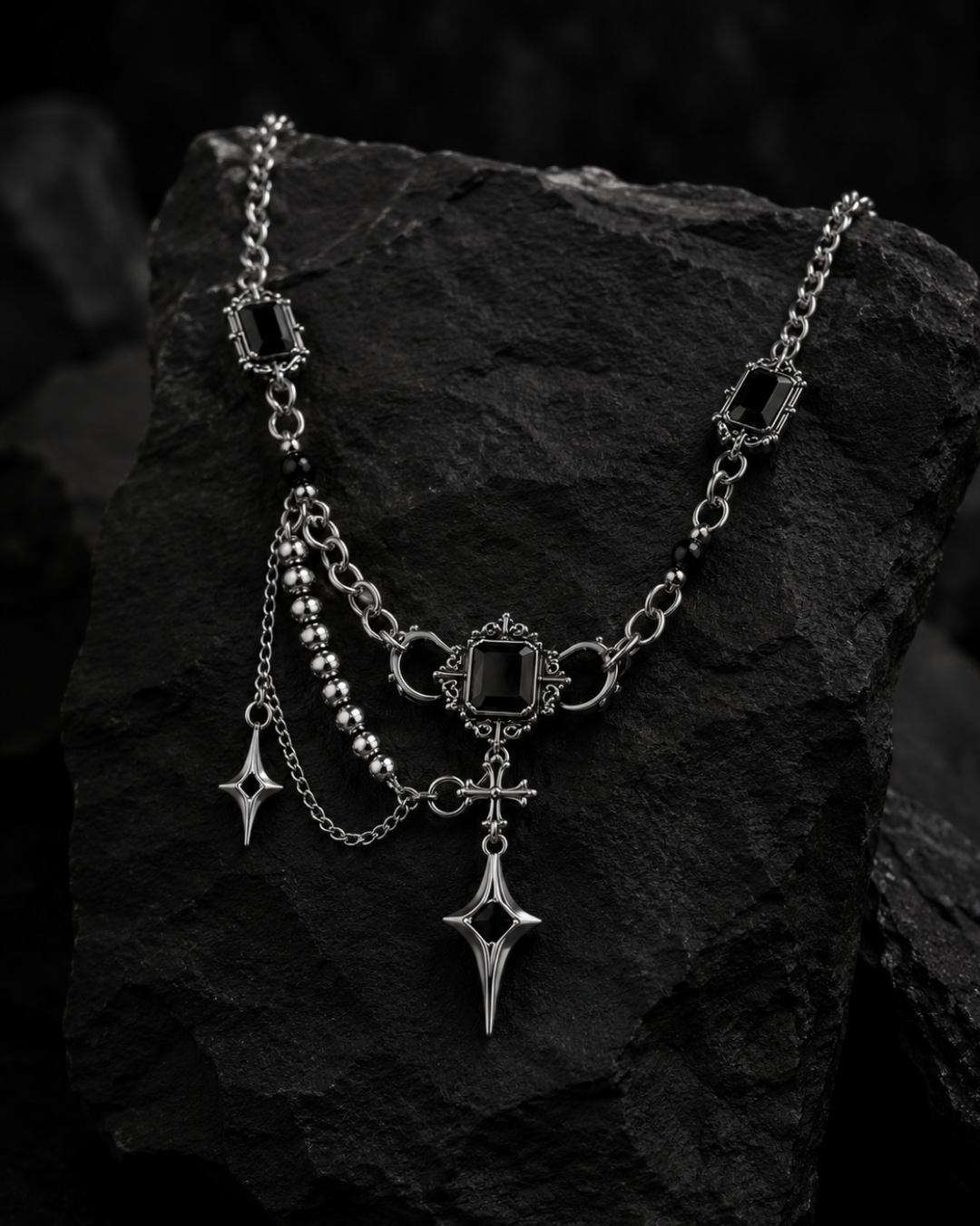 Nocturne Onyx 925 Silver Necklace