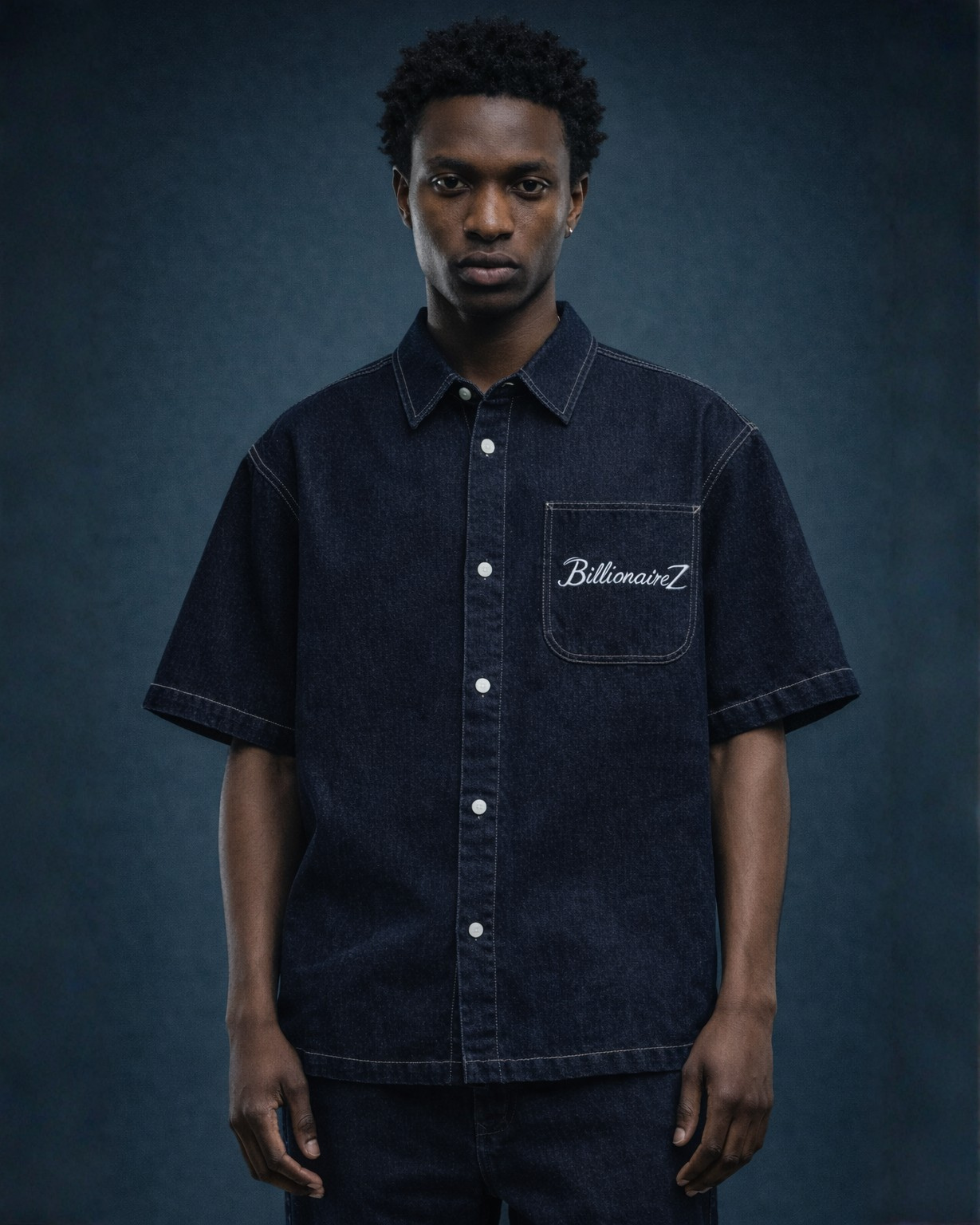 BillionaireZ Indigo Authority Denim Shirt
