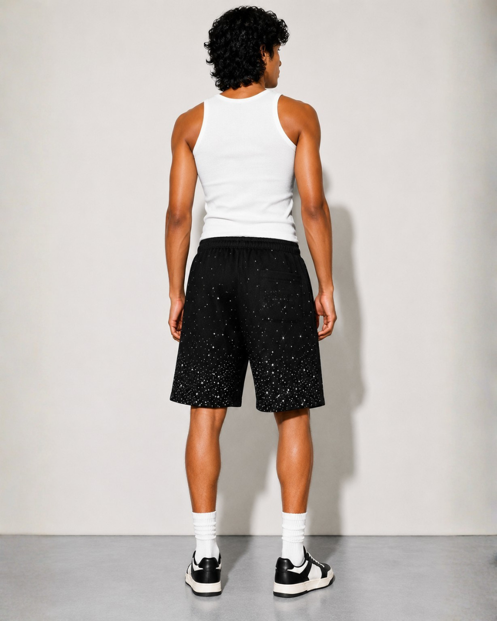 VVS Diamond Studded RR Wide-Leg Shorts