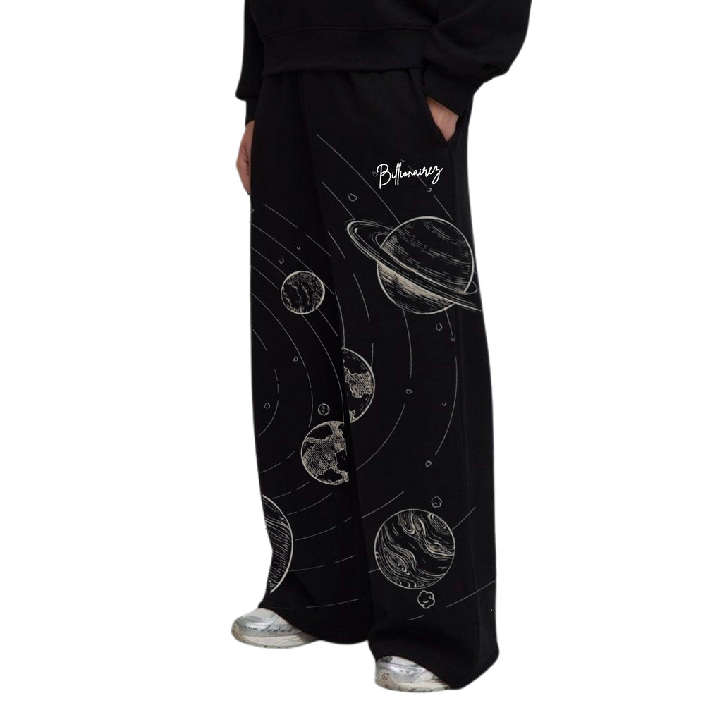 Cosmic Drift Oversized Joggers – Black