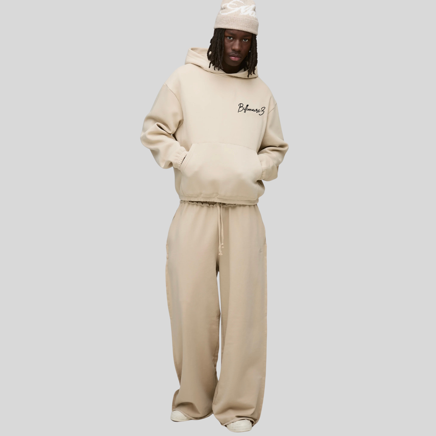 BillionaireZ® Signature Oversized Coord Set – Beige Sand