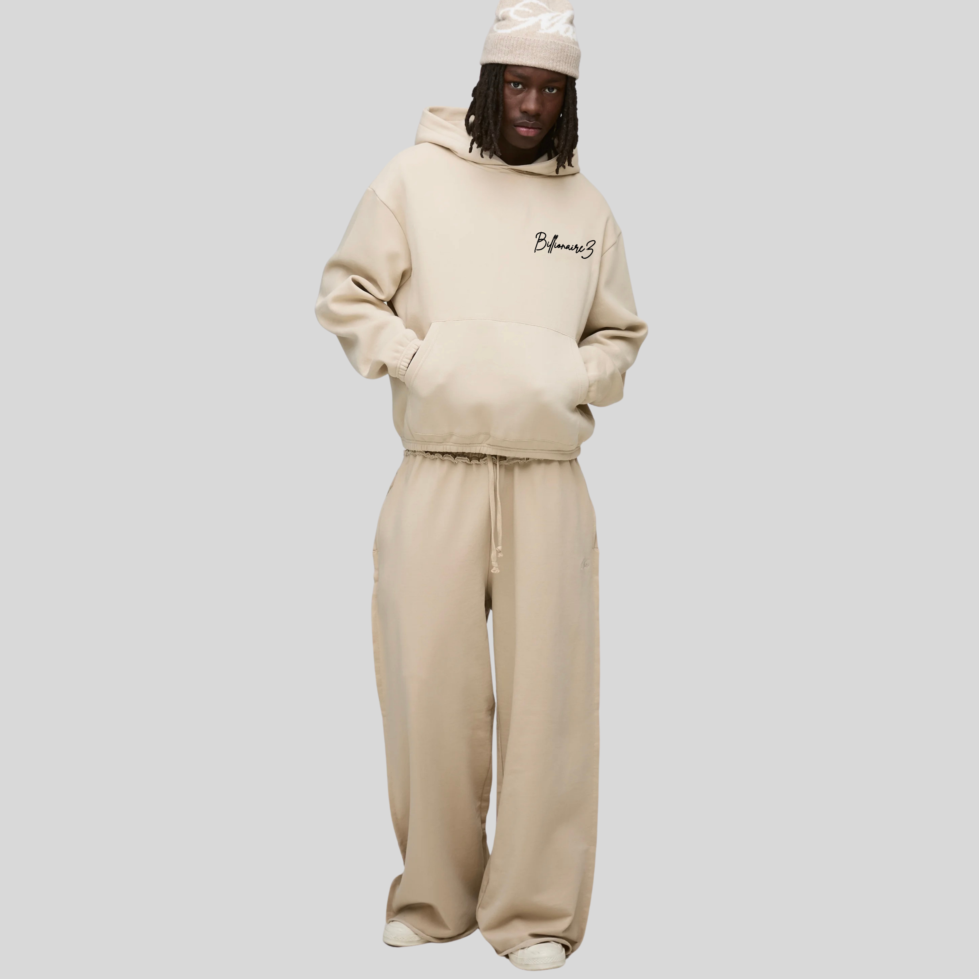 BillionaireZ® Signature Oversized Coord Set – Beige Sand