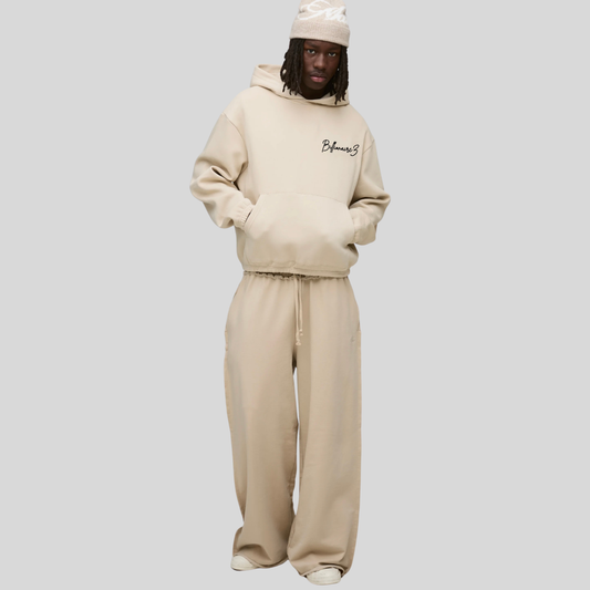 BillionaireZ® Signature Oversized Coord Set – Beige Sand