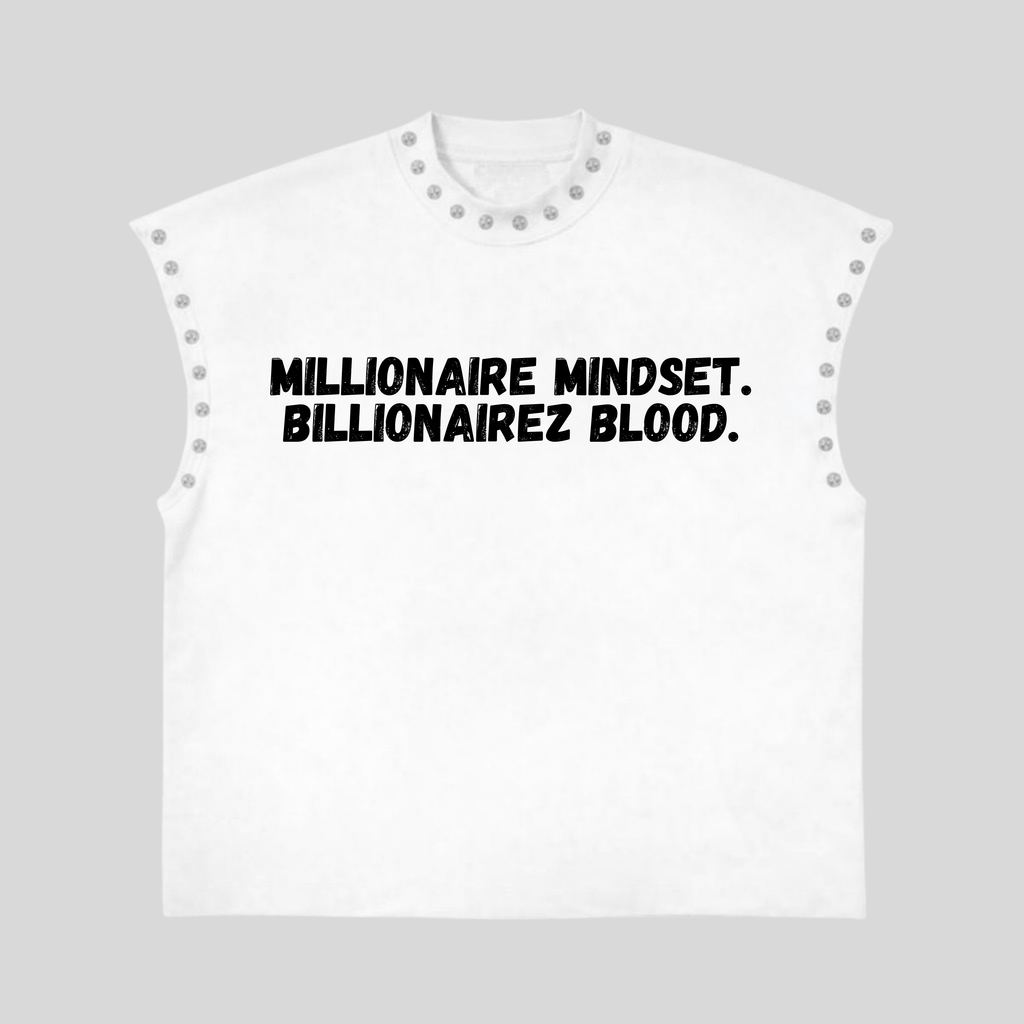 Millionaire Mindset Sleeveless Tee – White