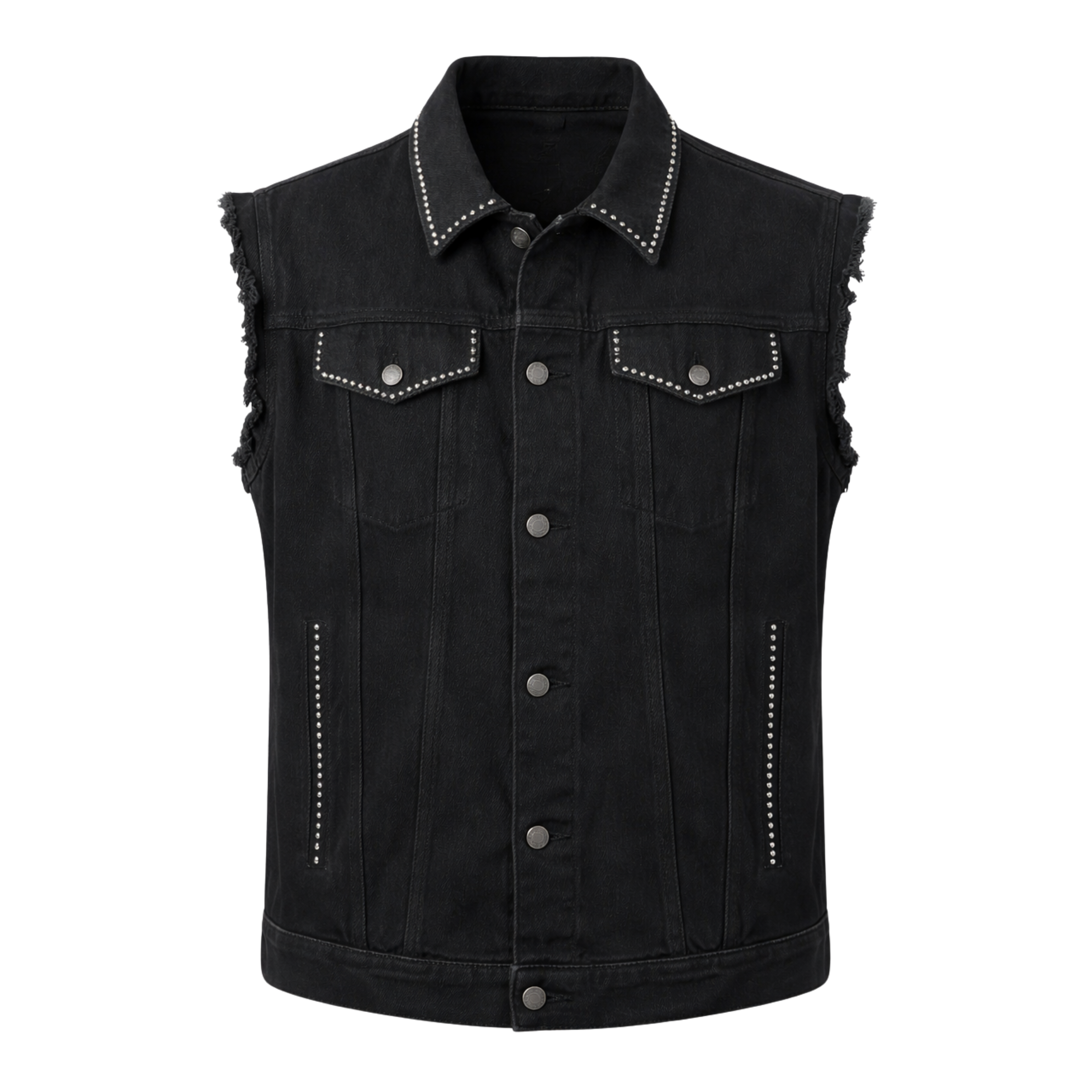 BillionaireZ Shadow Studded Sleeveless Denim Vest