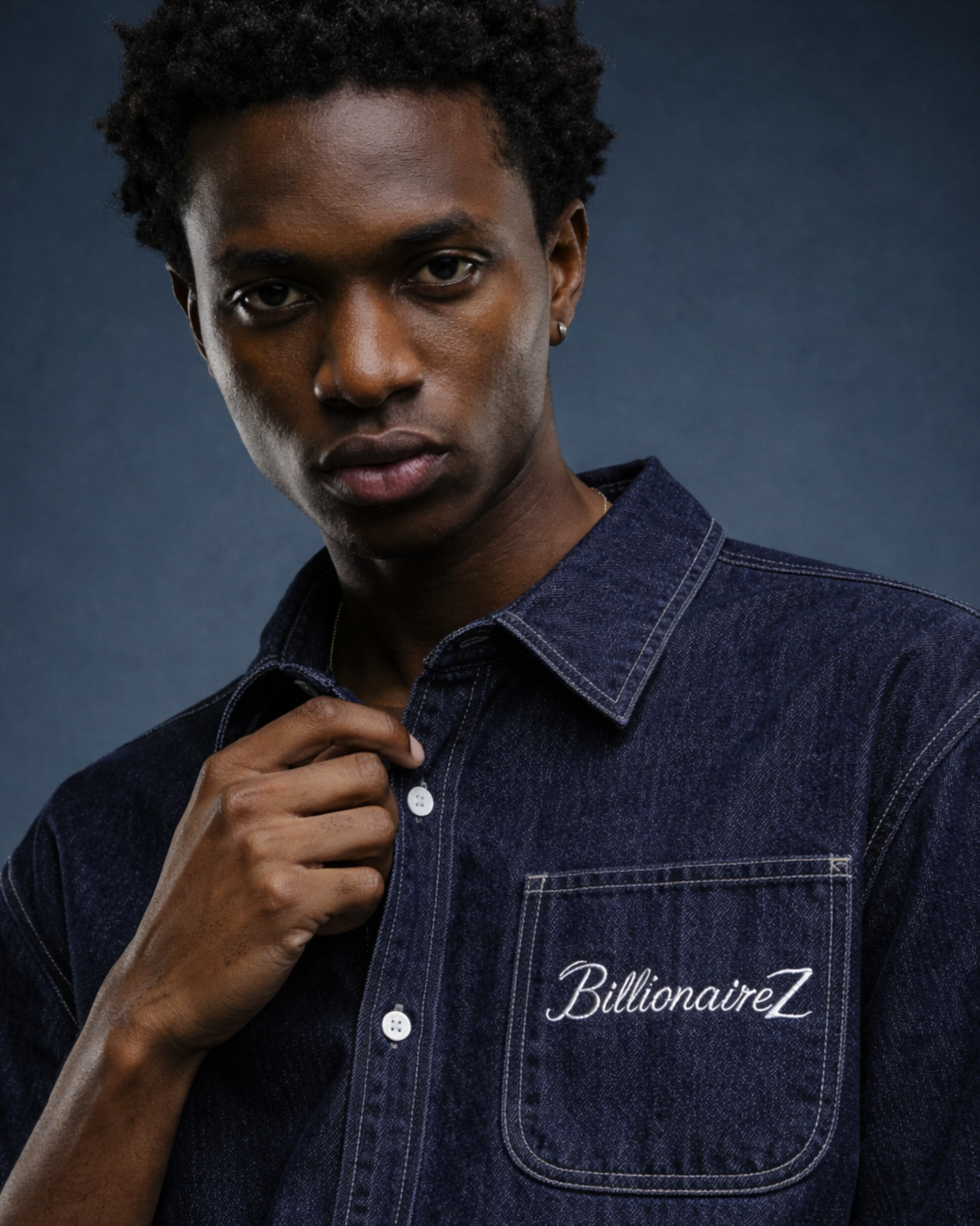 BillionaireZ Indigo Authority Denim Shirt
