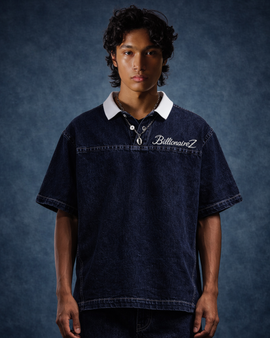 BillionaireZ Signature Denim Polo Tee