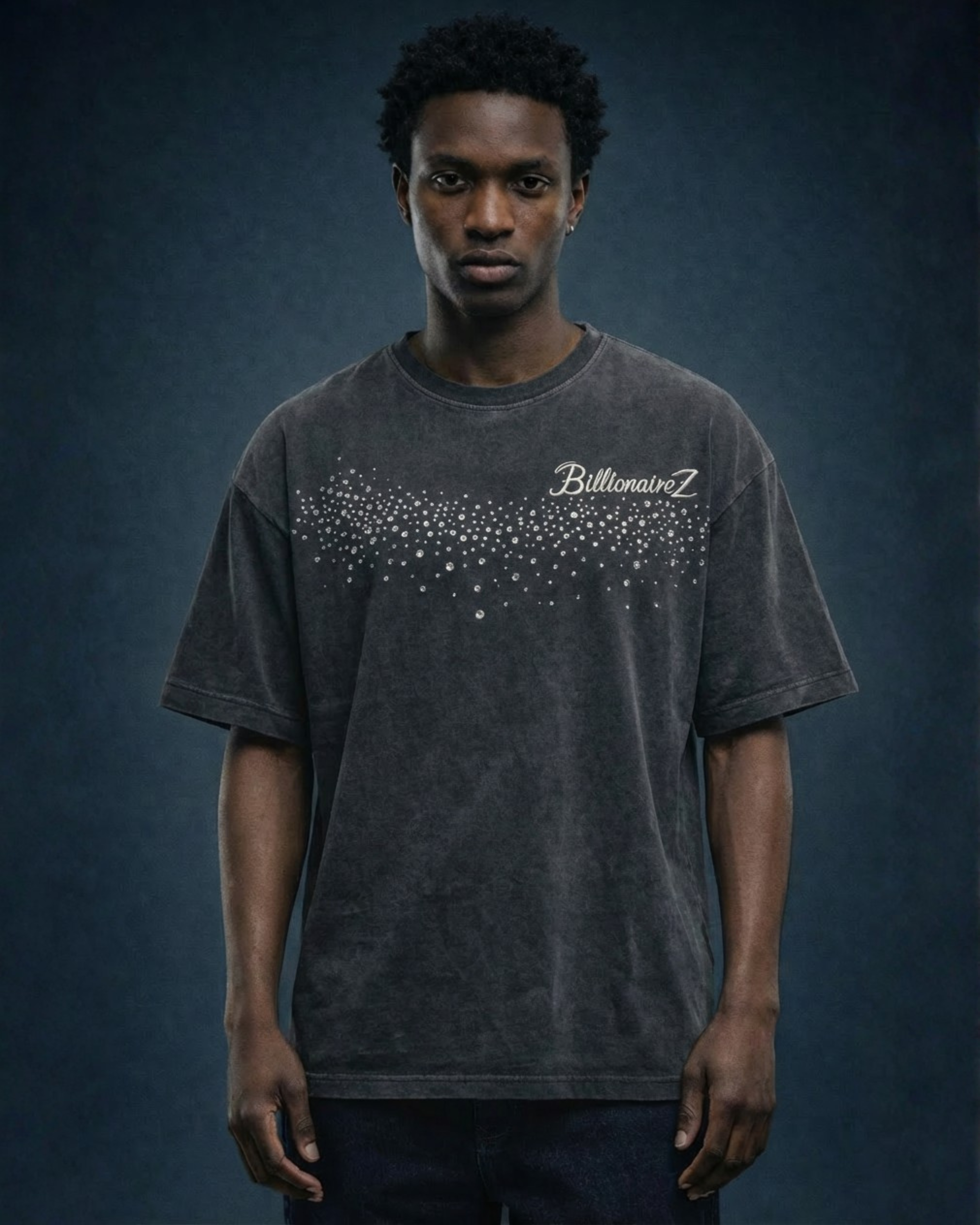 BillionaireZ Grey Starlight Cut Out Tee