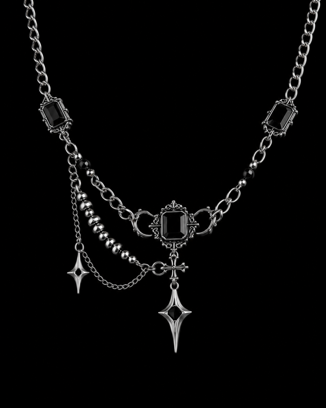 Nocturne Onyx 925 Silver Necklace