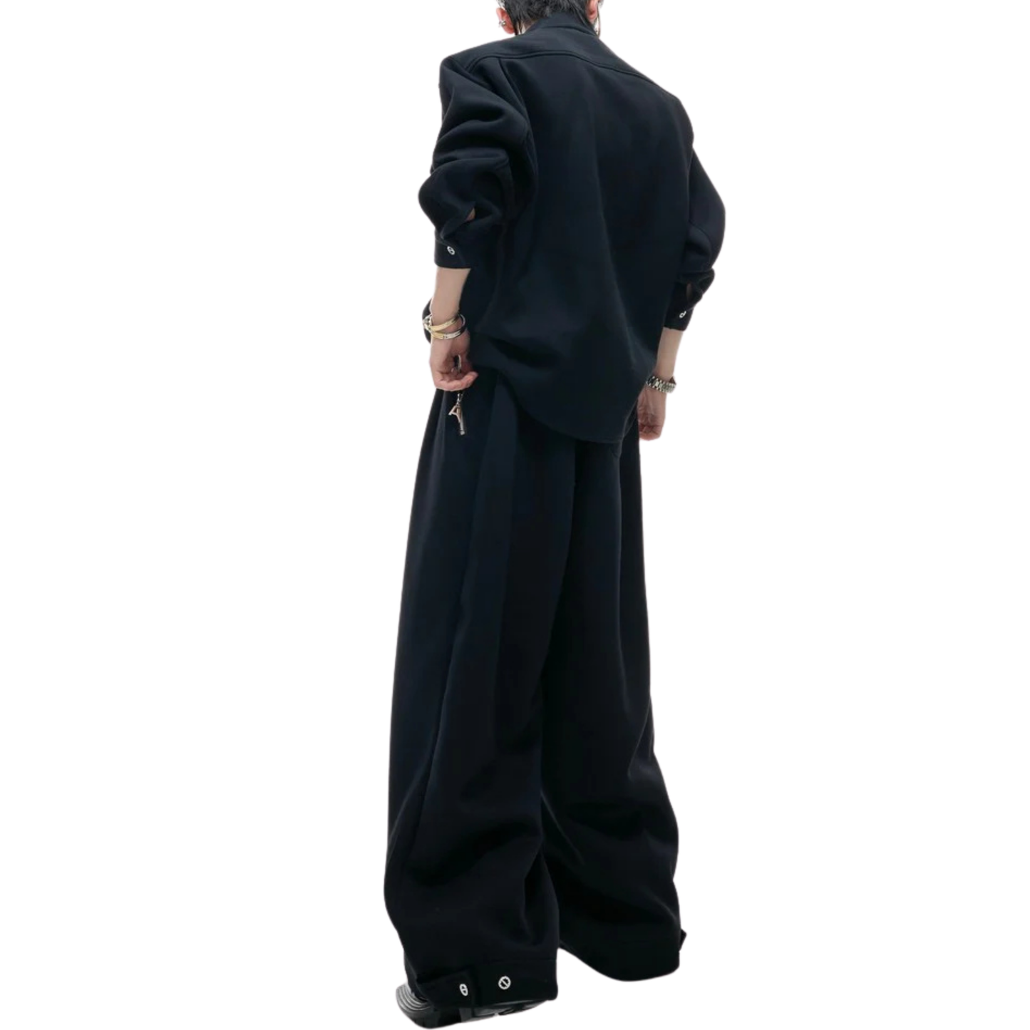 Palm Noir Wide-Leg Jogger