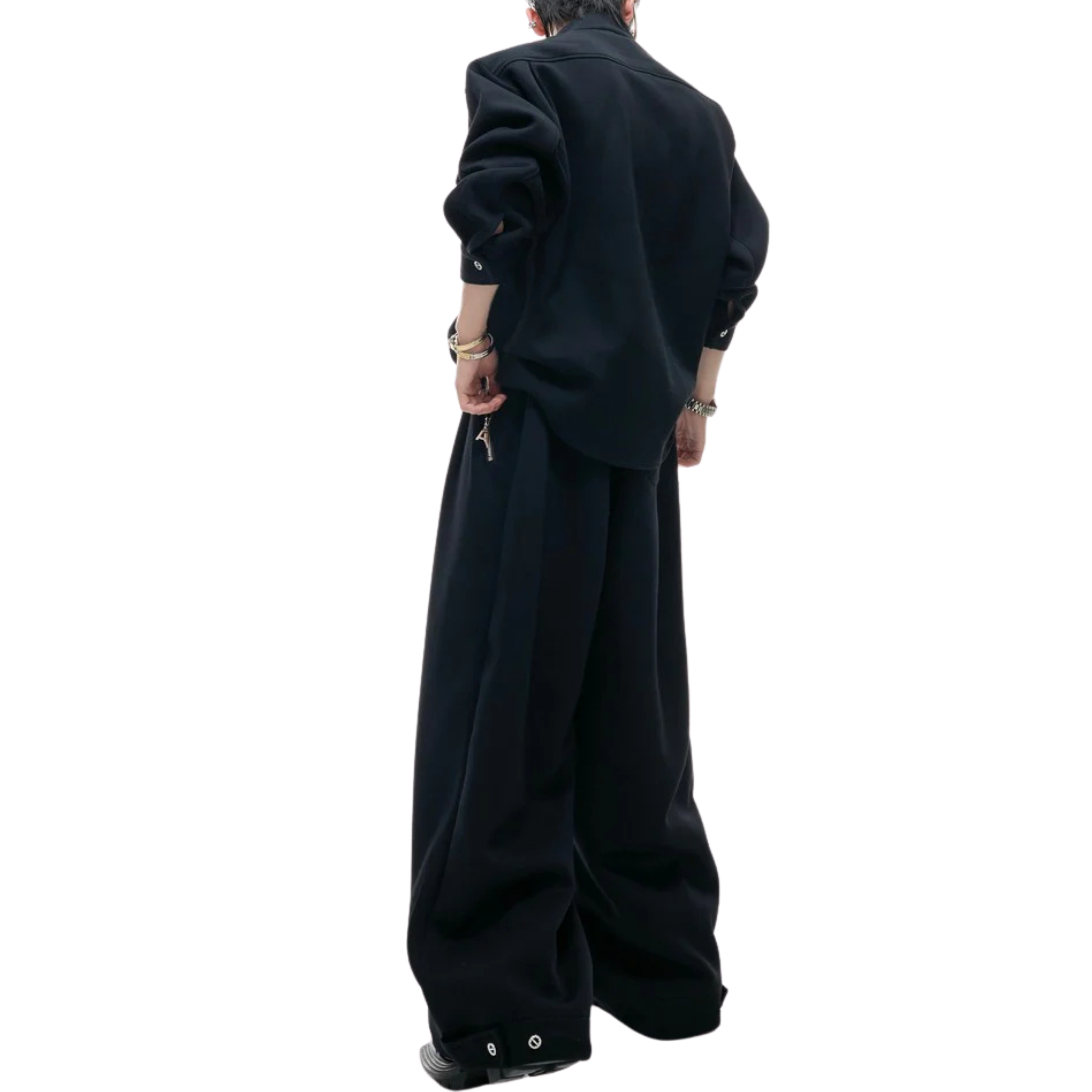 Palm Noir Wide-Leg Jogger