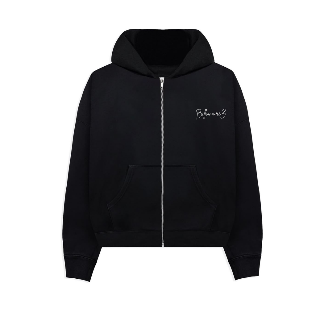 BillionaireZ® Signature Zipper Oversized Coord Set – Jet Black