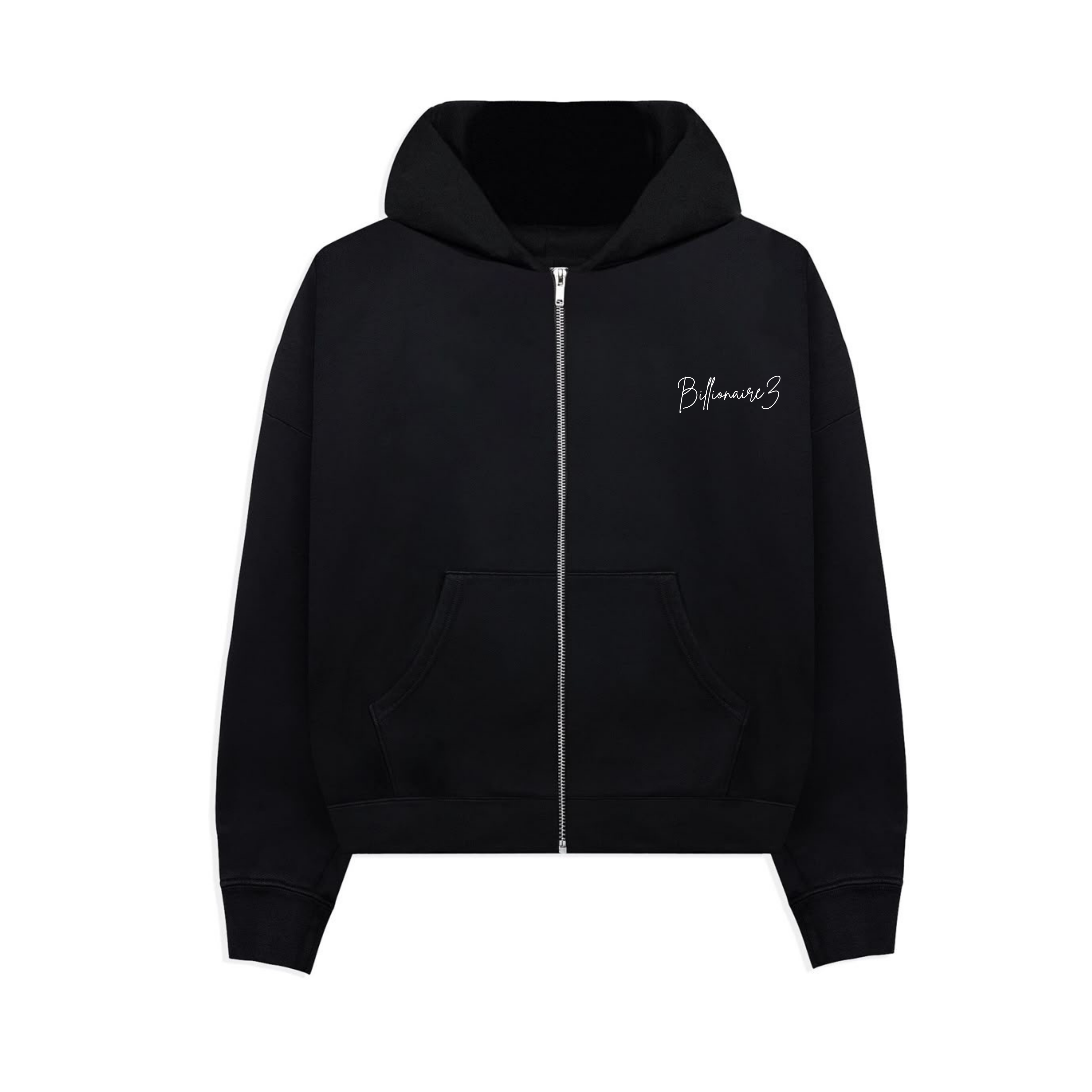 BillionaireZ® Signature Zipper Oversized Coord Set – Jet Black