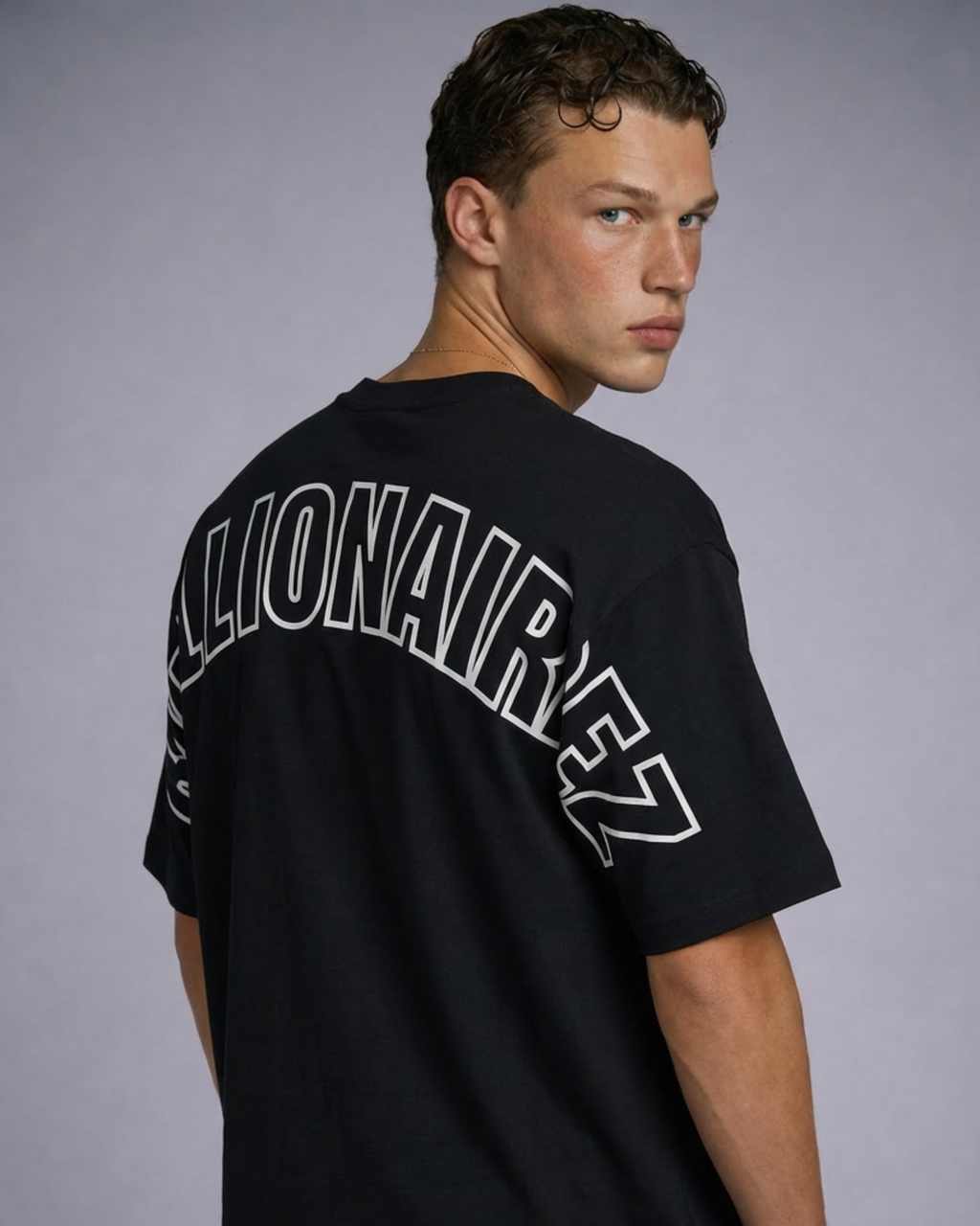 Noir Form Oversized Tee Back Emblem