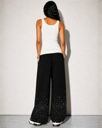VVS Diamond Studded RR Wide-Leg Pants