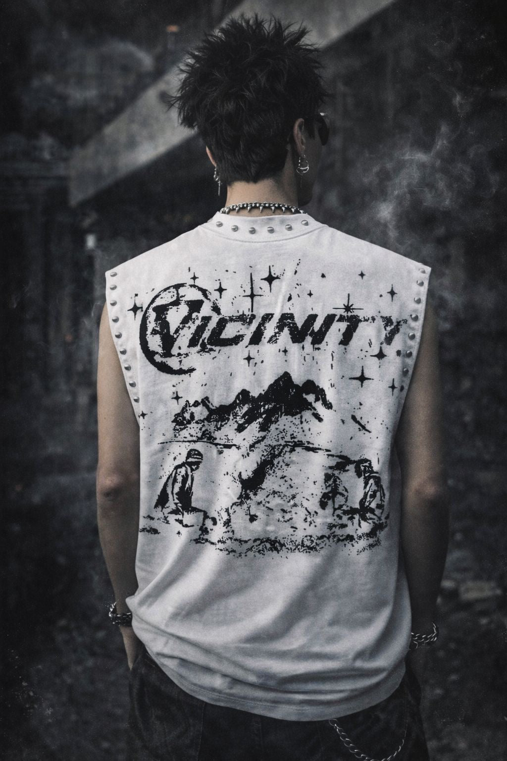 BillionaireZ “Celestial Authority” Studded Oversized Vest Tee